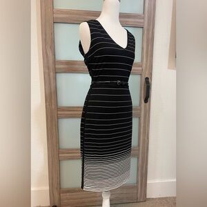 White House Black Market -  Black and White FORME Midi Dress